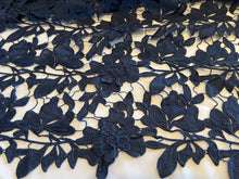 Load image into Gallery viewer, Blue Guipure Lace 3D Floral.   1/4 Metre Price