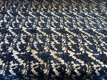 Load image into Gallery viewer, Blue Guipure Lace 3D Floral.   1/4 Metre Price