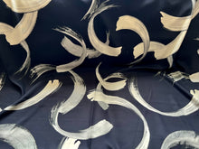 Load image into Gallery viewer, Exclusive Designer Runway Midnight Navy Swirls 96% Viscose 4% Elastane 1/4 Metre Price
