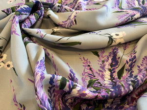 Lavender Fields 100% Lightweight Silk Crepe    1/4 Metre Price