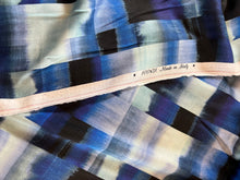Load image into Gallery viewer, Designer Blue &amp; Aqua Green airbrushed 100% Viscose Check      Price per 1/4 Metre