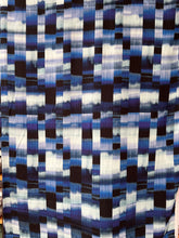Load image into Gallery viewer, Designer Blue &amp; Aqua Green airbrushed 100% Viscose Check      Price per 1/4 Metre
