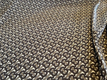 Load image into Gallery viewer, Signature Logo Brown &amp; Gold Print 100% Silk     1/4 Meter Price