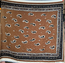 Load image into Gallery viewer, Tan &amp; Airforce Blue Reversible 70% Wool 30% Cashmere Scarf Panel  Only 1x Available
