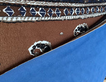 Load image into Gallery viewer, Tan &amp; Airforce Blue Reversible 70% Wool 30% Cashmere Scarf Panel  Only 1x Available