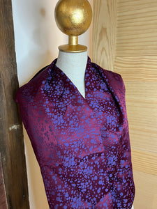 Maroon with Purple Dots 100% Silk Scarf