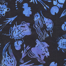 Load image into Gallery viewer, Black &amp; Indigo Turtle Batik   100% Cotton.  1/4 Metre Price