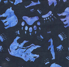 Load image into Gallery viewer, Black &amp; Indigo Bear Batik   100% Cotton.  1/4 Metre Price