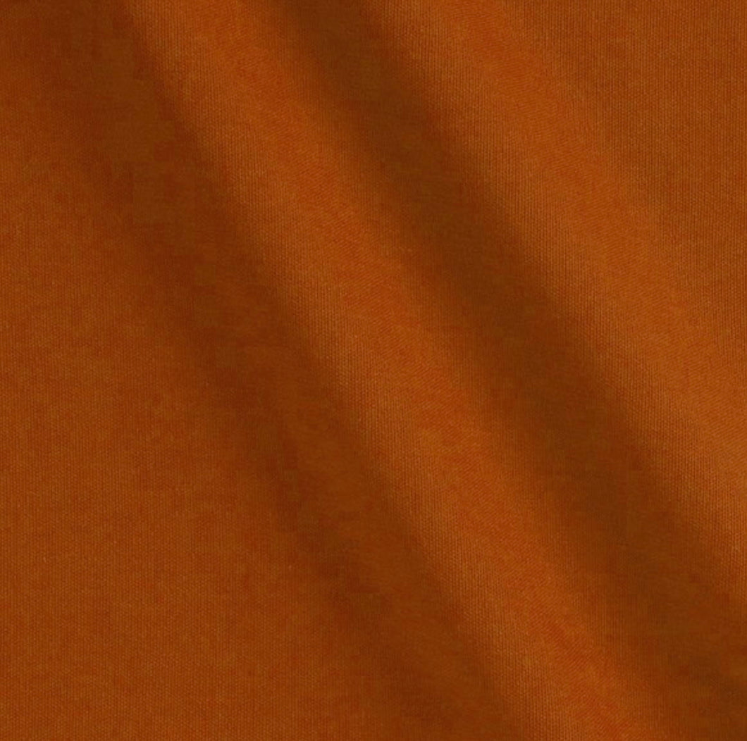 Burnt Orange 48% Polyester 48% Cotton 4% Spandex ribbing knit.  1/4 Metre Price