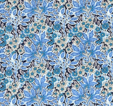 Load image into Gallery viewer, Shades of Blue Floral and Thistles Print.   100% Cotton.  1/4 Metre Price
