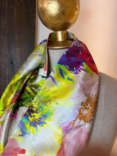 Load image into Gallery viewer, Neon Floral Explosion Silk &amp; Cotton Scarf