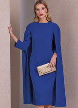 Load image into Gallery viewer, Vogue #1982 Fitted Lined Cape Dress Size 18-20-22-24-26