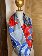 Load image into Gallery viewer, Designer Dove Grey &amp; Blue 100% Silk Scarf