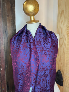 Purple with Maroon Dots 100% Silk Scarf