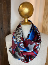 Load image into Gallery viewer, Designer Burgundy &amp; Royal 100% Silk Scarf
