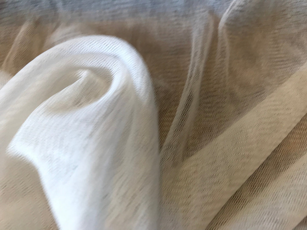 #1069 White 100% Silk Mesh Knit Remnant
