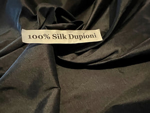 #1042 Black 100% Silk Dupioni Remnant
