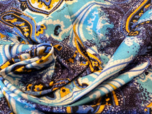 Load image into Gallery viewer, #1075 Designer Cosmic Paisley 100% Cotton Knit Remnant