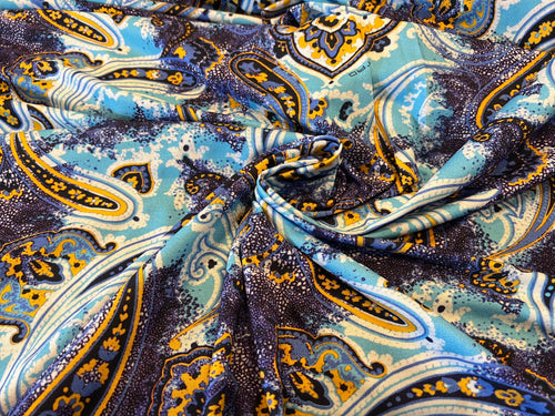 #1075 Designer Cosmic Paisley 100% Cotton Knit Remnant