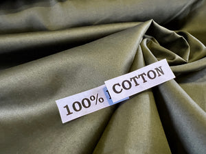 Military Green 100% Cotton Shirting.    1/4 Metre Price