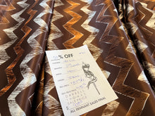 Load image into Gallery viewer, #961 Brown &amp; Orange Chevron 100% Silk Charmeuse Remnant 3x available