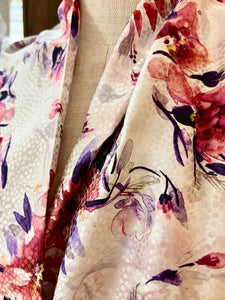 Digital Floral 100% Silk Charmeuse Scarf