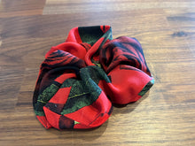 Load image into Gallery viewer, Red Roses 100% Silk Scrunchie