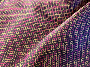 Purple & Gold 100% Silk Scarf Panel  95 cm x 110 cm   Price per Panel