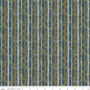 Liberty Woodland Walk Teal Into the Woods 100% Cotton.   1/4 Metre Price