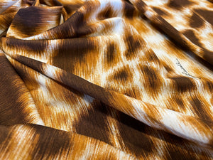 Exclusive Leopard Giraffe 95% Viscose 5% Spandex Print.   1/4 Metre Price