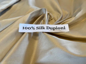 Soft Gold 100% Silk Dupioni      1/4 Meter Price