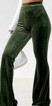 Load image into Gallery viewer, Moss Green Stretch Velvet 93% Polyester 7% Spandex     1/4 Meter Price