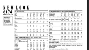 New Look Pattern #6174 Junior Size 3 - 14