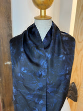 Load image into Gallery viewer, Navy Butterflies 100% Silk Twill Scarf