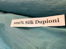 Load image into Gallery viewer, Restless Sea Green Dupioni/Shantung 100% Silk.      1/4 Meter Price