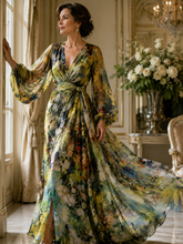 Load image into Gallery viewer, Italian Monet Floral 100% Silk Crepe de Chine     1/4 Metre Price