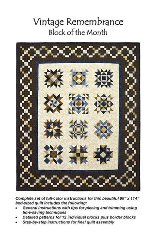 Vintage Remembrance Block of the month pattern