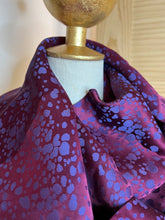 Load image into Gallery viewer, Maroon with Purple Dots 100% Silk Scarf