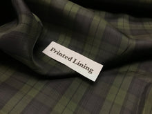 Load image into Gallery viewer, Olive and Navy Plaid Acetate/Viscose Lining     1/4 Meter Price