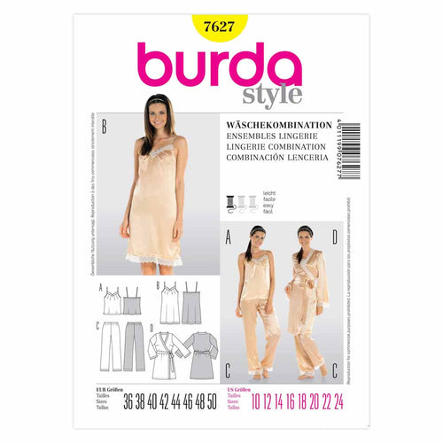 Burda #7627 Sewing Pattern Size 10 - 24