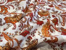 Load image into Gallery viewer, Orange &amp; White Paisley Italian 100% Cotton Voile   1/4 Metre Price