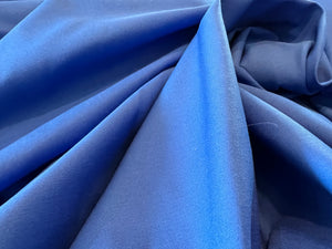 Cobalt Blue Cotton Sateen 97% Cotton 3 % Spandex.   1/4 Metre Price