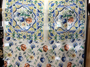 Designer Majolica Floral 100% Silk Organza Panel Only 4x left!    Panel Price