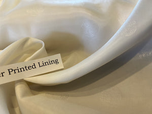 White Designer Medusa 100% Viscose Lining.   1/4 Metre Price