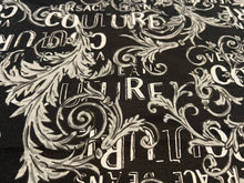 Load image into Gallery viewer, Designer Grey &amp; Black Baroque 100% Cotton Knit   1/4 Metre Price