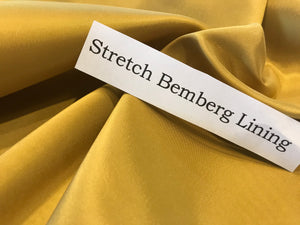Goldenrod Stretch Bemberg Lining.     1/4 Meter Price