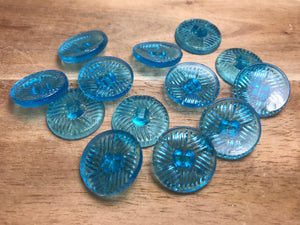 Blue Pinwheel Glass Button