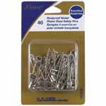 Nickel Plated Steel Safety Pins - Assorted (sizes 1 & 2) - 40pcs. 3010181