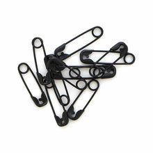 Load image into Gallery viewer, Black Plated Steel Safety Pins - Assorted Sizes - 50pcs
