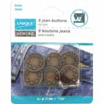 6 Brass Jean Buttons.   3033294